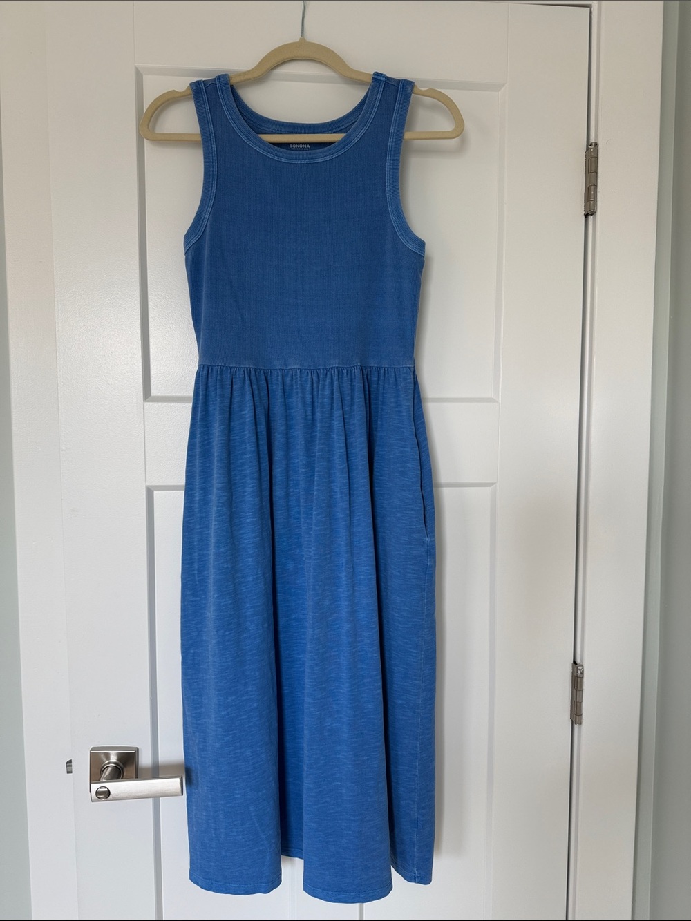 Sonoma Blue Sleeveless Midi Tank Dress PETITE